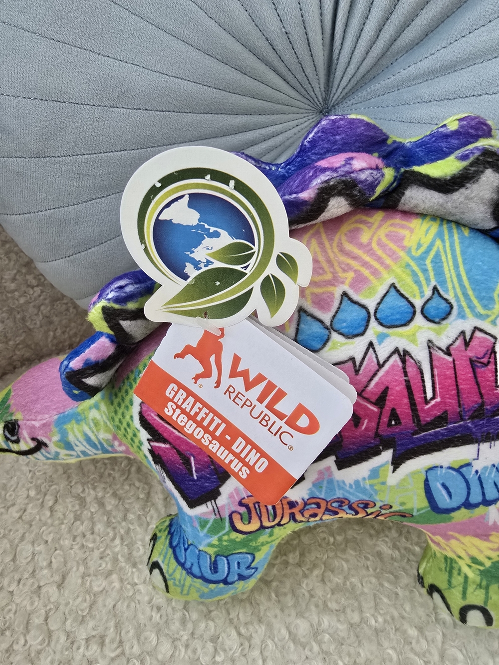 Wild Republic Graffiti Dino Stegosaurus Plush - Multicolor